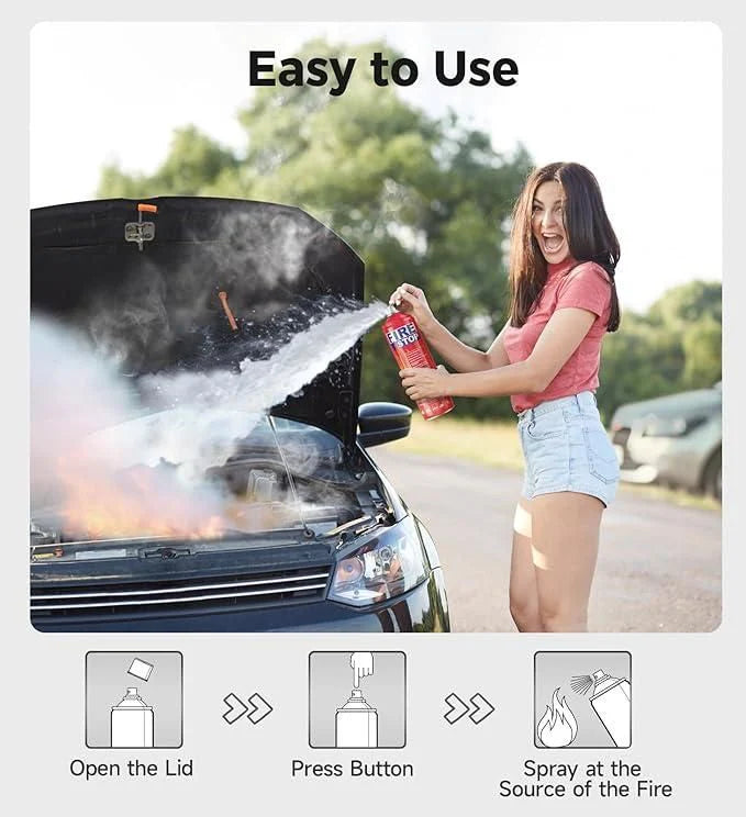 Car Fire Stop - Emergency Fire Response Spray 500ml Each (Pack of 2)